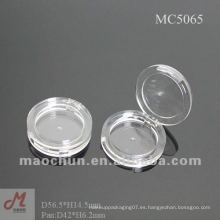 MC5065 Pequeño recipiente de plástico transparente, compacto de maquillaje vacío, paleta de rubor